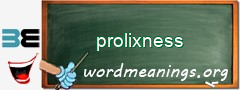 WordMeaning blackboard for prolixness